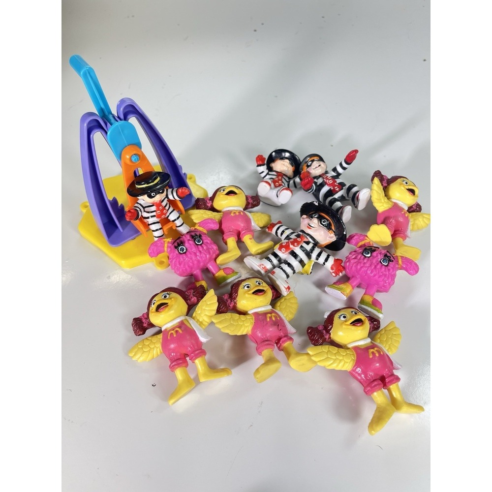 Vintage 1988 & 1990 McDonald's Happy Meal Toys Hamburglar & Birdie Fry Girl Lot